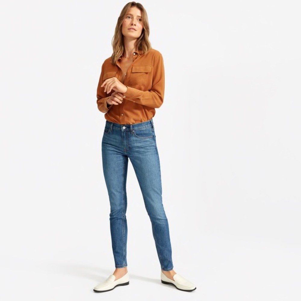 Everlane The Mid-Rise Skinny Jean | Mid Blue